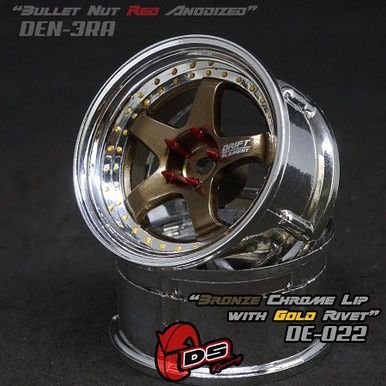 Drift Element Wheel Set - Bronze/Chrome w/ Gold Rivets