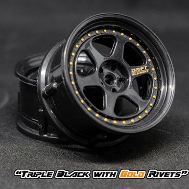 Drift Element II Wheel Set - Triple Black w/ Gold Rivets