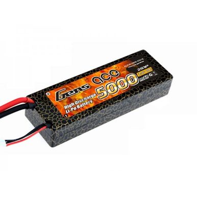 GENS ACE 5000MAH 40C 7.4V HARD CASE LIPO BATTERY (DEANS PLUG