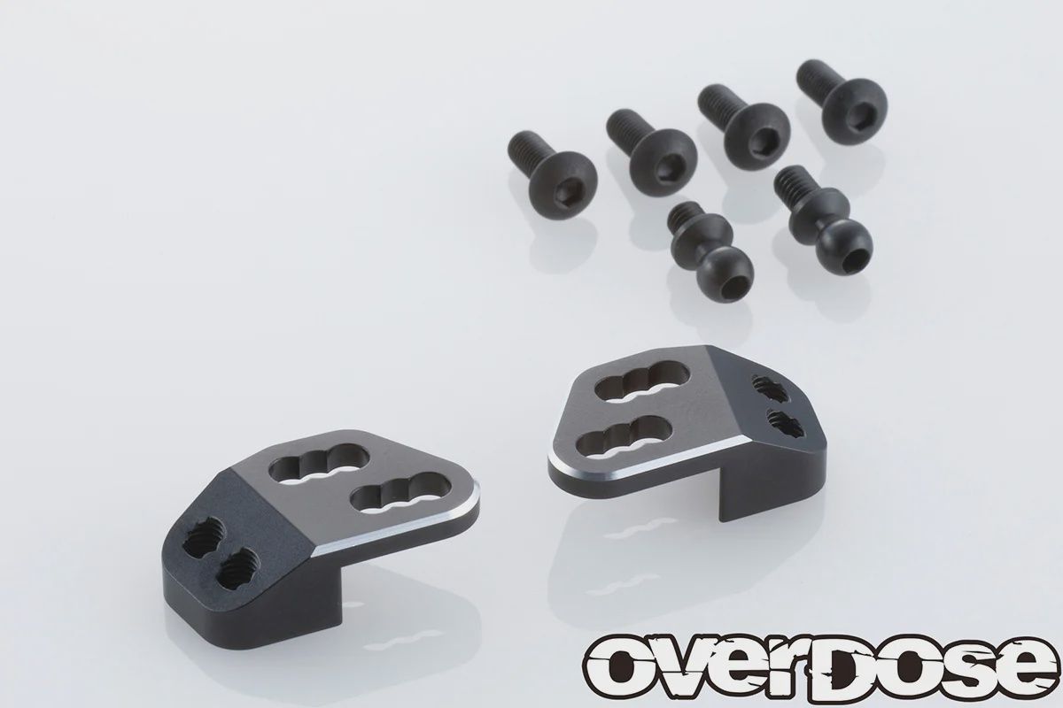 Overdose TC Alum. Rear Upper Arm Bracket, Color: Black