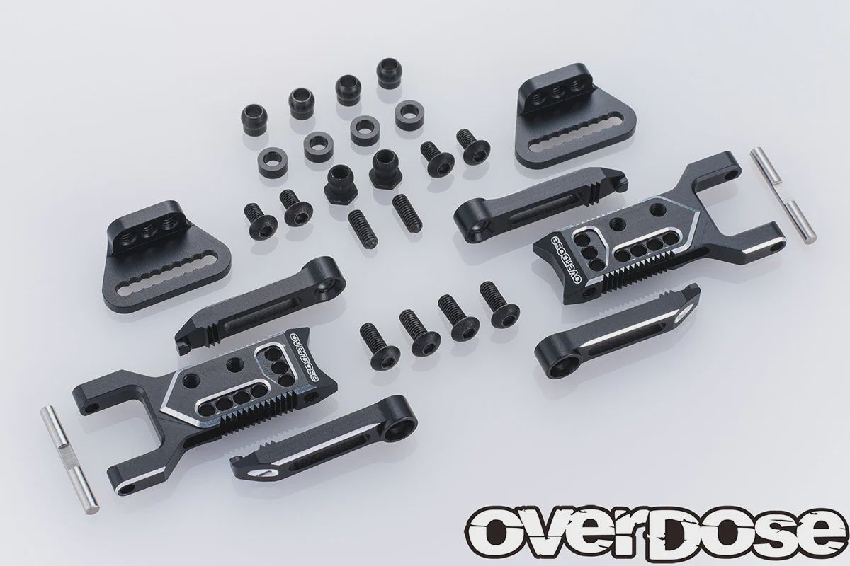 Overdose Adj. Alum. Rear Suspension Arm Type-3, Color: Black