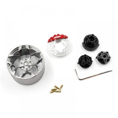 ALUMINUM TRANSMITTER STEERING WHEEL SET FITS FUTABA KO SANWA FLYSKY TRAXXAS