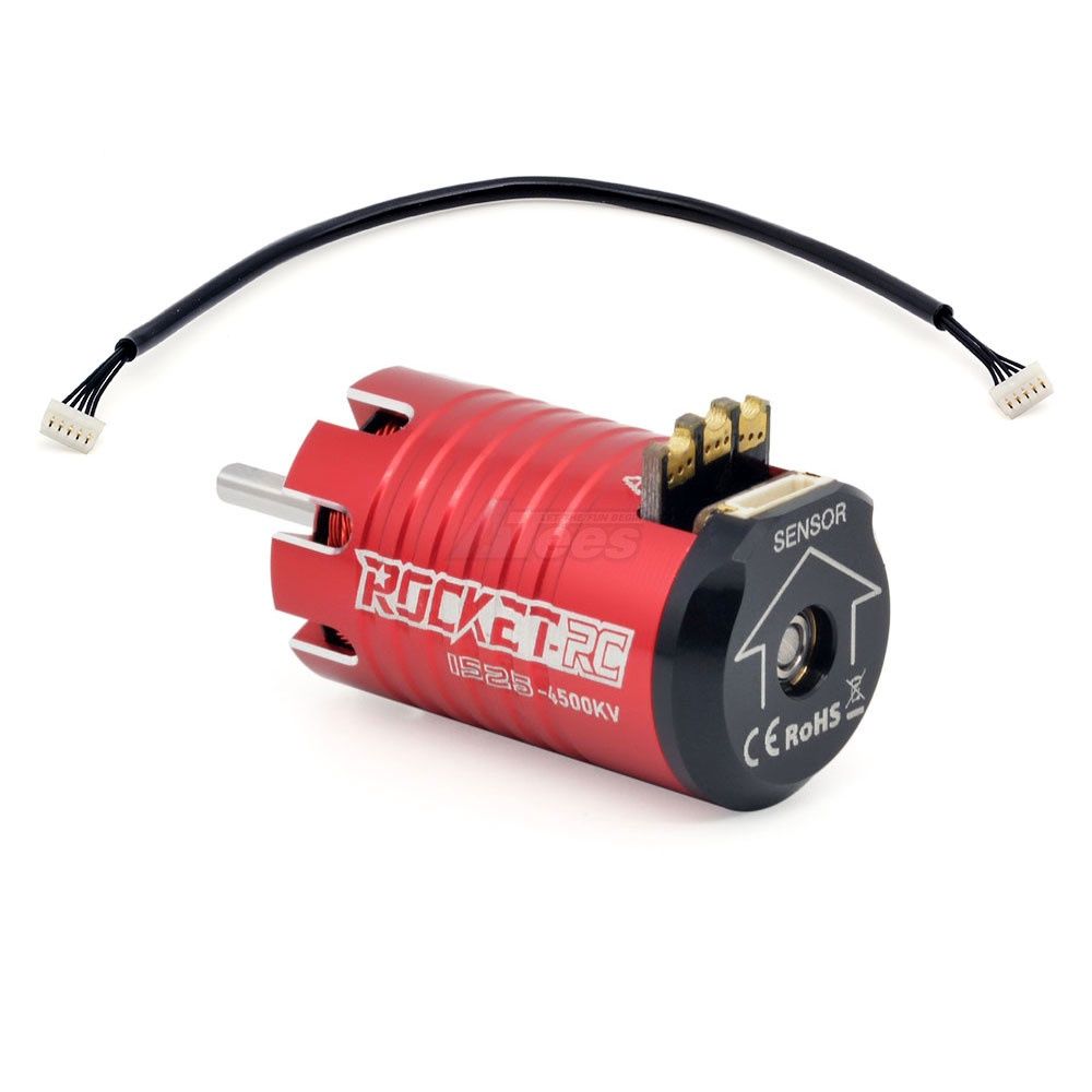 ROCKET-RC 1525 Mini Sensored Motors, Color: Red