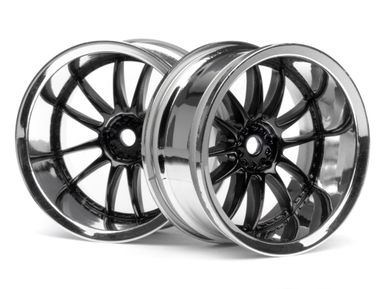 HPI Work XSA 02C Wheel 26mm Chrome/Black (9mm Offset) 2pcs