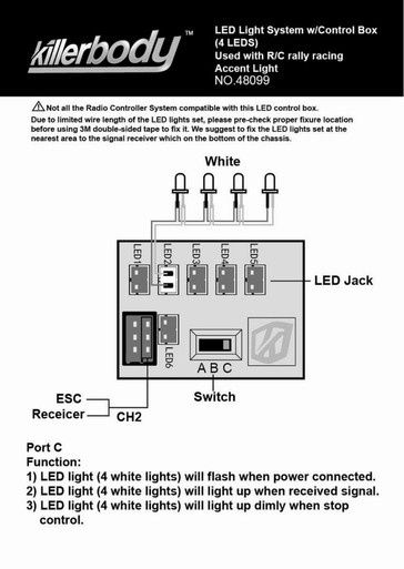 Killerbody LED Light System w/ Control Box (4 LEDs)