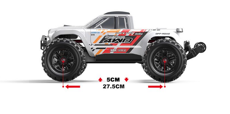 MJX 1/10 Hyper Go 4WD Brushless RC Monster Truck (White)