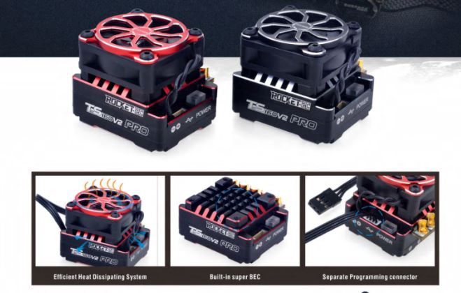 Rocket 1/10 TS160 V2 PRO ESC - Black or Red, Color: Red