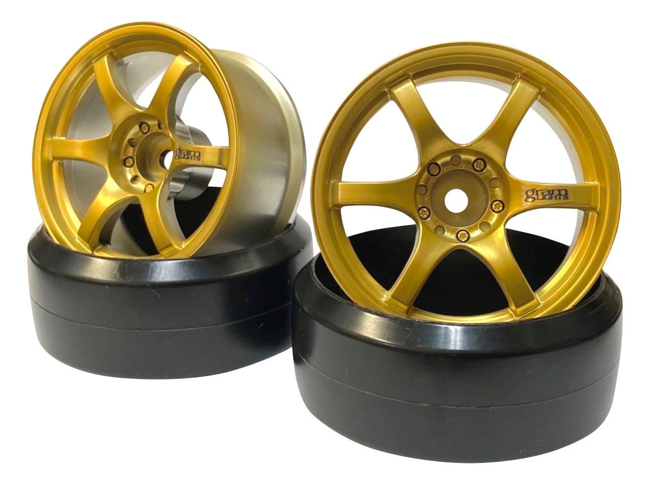 LAB Wheels - Gram LIGHTS 57D Sports traction type OFFSET 6/8 Gold Metal - Pair