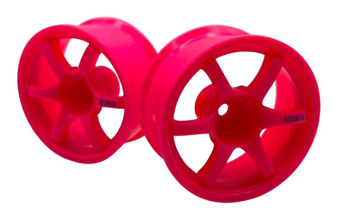 LAB Wheels - Neon Color gram LIGHTS 57D Sports WHEEL OFFSET 6 Pink - Set of 4, Size: 6mm