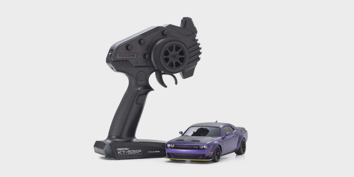 Kyosho Mini-Z Dodge Challenger SRT Hellcat Redeye Plum Crazy AWD RC Car