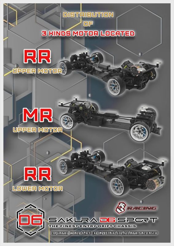 3Racing Sakura D6 Sport Belt UMR RWD Drift Car Kit