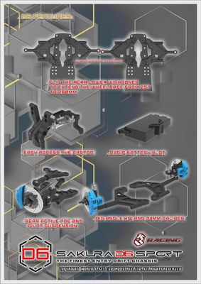 3Racing Sakura D6 Sport Belt UMR RWD Drift Car Kit
