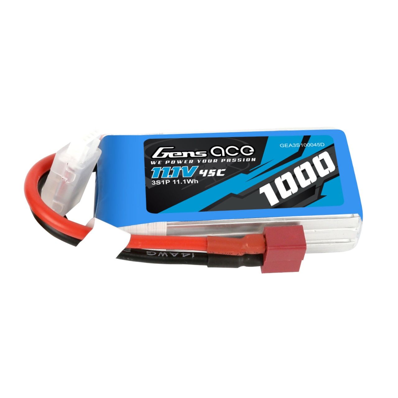 Gens Ace 3S 1000mAh 11.1V 45C Soft Case LiPo Battery