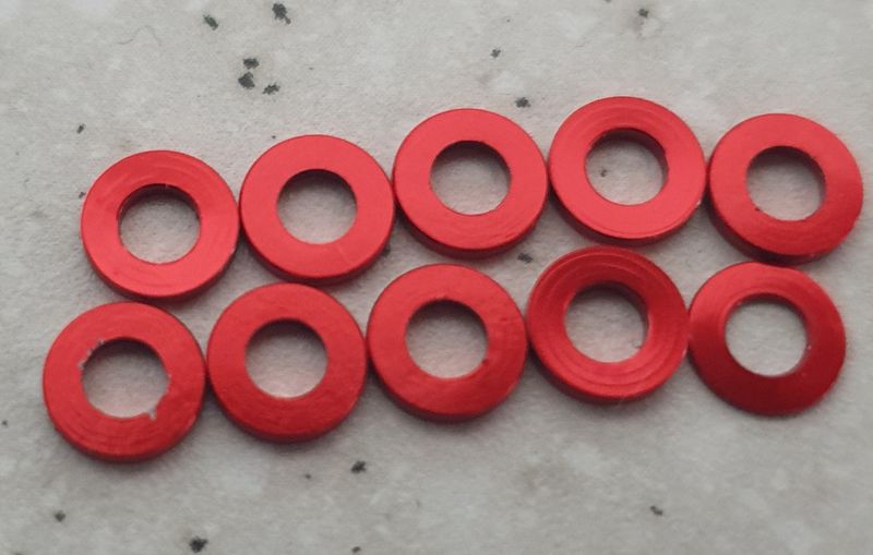 2mm Spacer 10pcs -Red