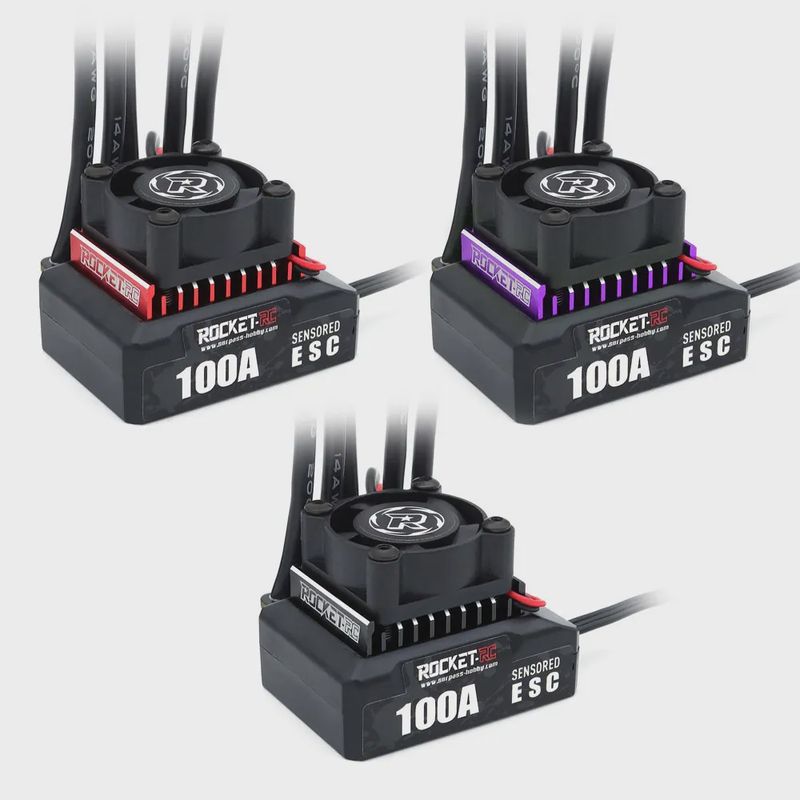 ROCKET-RC Brushless ESC 100A Black with Program Card (Pre wired)