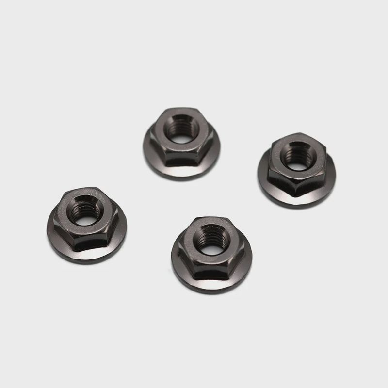 Yokomo M4 Alum. Serrated Flange Nuts - Black