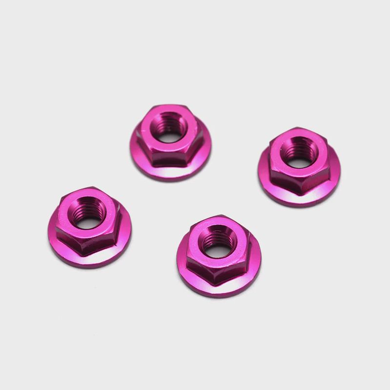 Yokomo M4 Alum. Serrated Flange Nuts - Purple