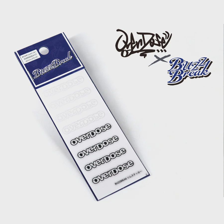 Buzz Break Cut-Out Rim Sticker - OVERDOSE Type White/Black