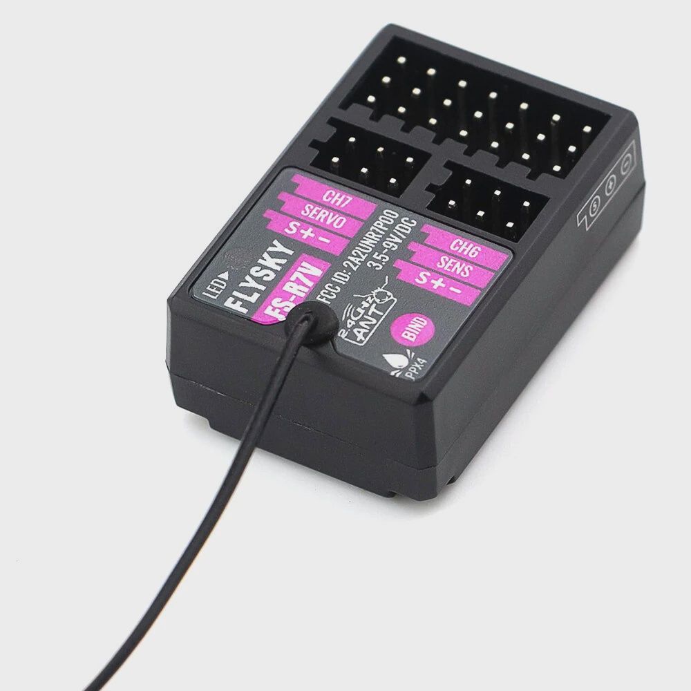 Flysky FS-R7V 2.4G 7CH ANT Protocol PWM/PPM/i-BUS/S.BUS RC Receiver External Single Antenna Built-in Gyroscope for G7P/G7P+