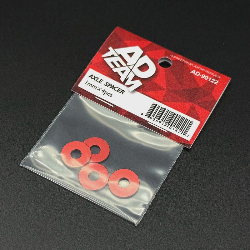Team AD Axle Spacer 1mm - Red