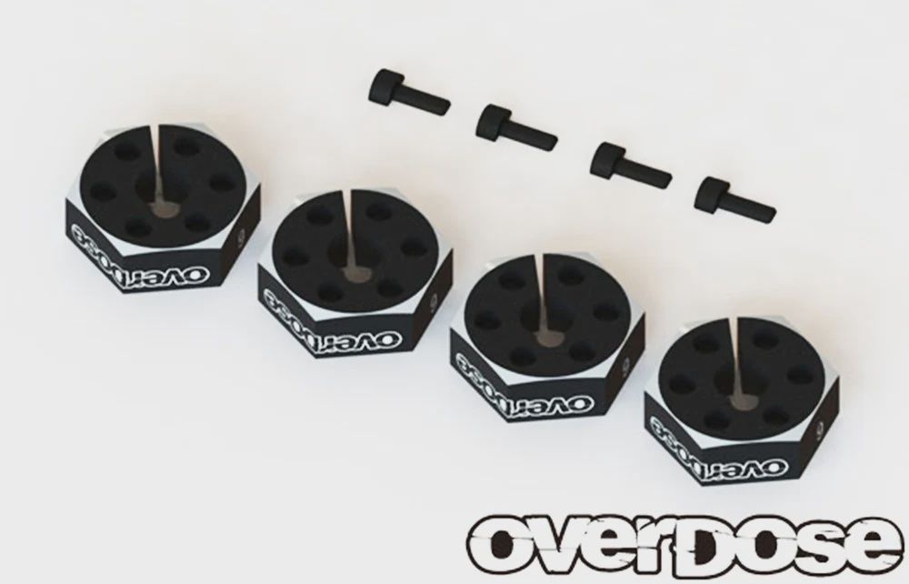 Overdose Alum. Wheel Hub Set 6mm - Black