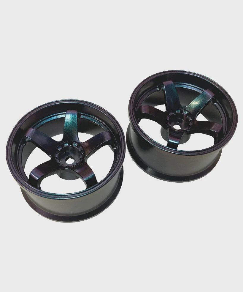 N Model Ver III 5 Spoke Concave Wheels (Maziora) Purple/Green Iridescent  6mm