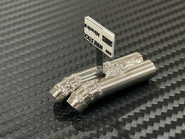 Standard Stainless Muffler / Stagger Dual Right / 8mm Dolphin Tip / 20mm Length
