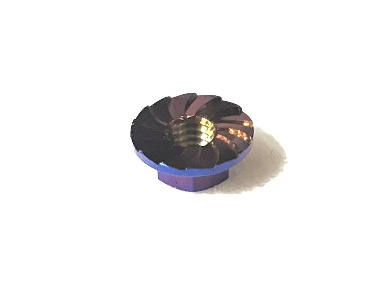 Titanium Wheel Serrated Nuts, Small Diameter, for M4 (4 pieces)