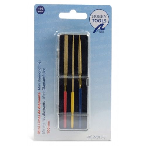 Artesania 3 Mini Diamond Files Set. Size 100mm Modelling Tool