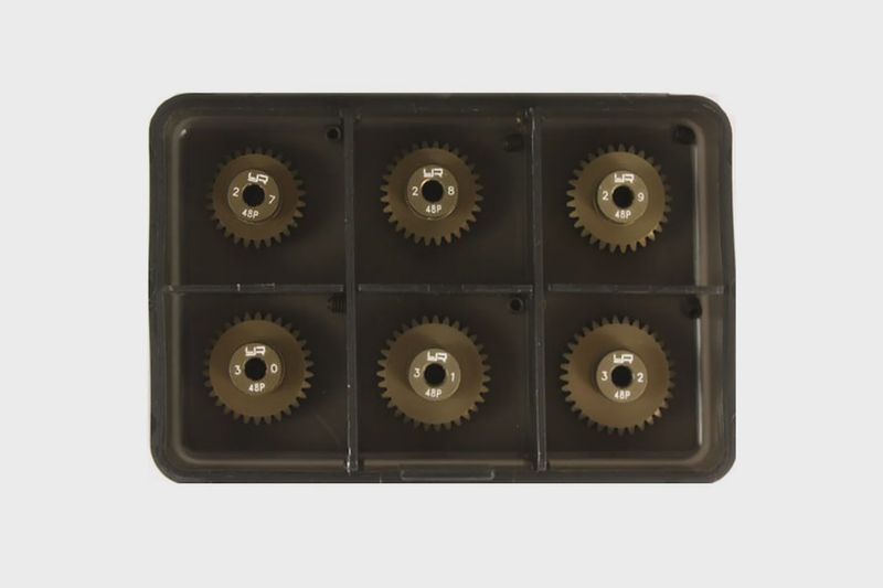 Yeah Racing Hard Coated Aluminium 27T, 28T, 29T, 30T, 31T, 32T 48dp/0.5Mod Pinion Gear Set 6Pcs