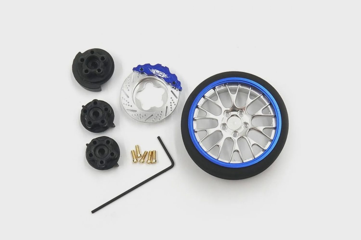 Yeah Racing Blue Aluminium Type A Transmitter Steering Wheel Set