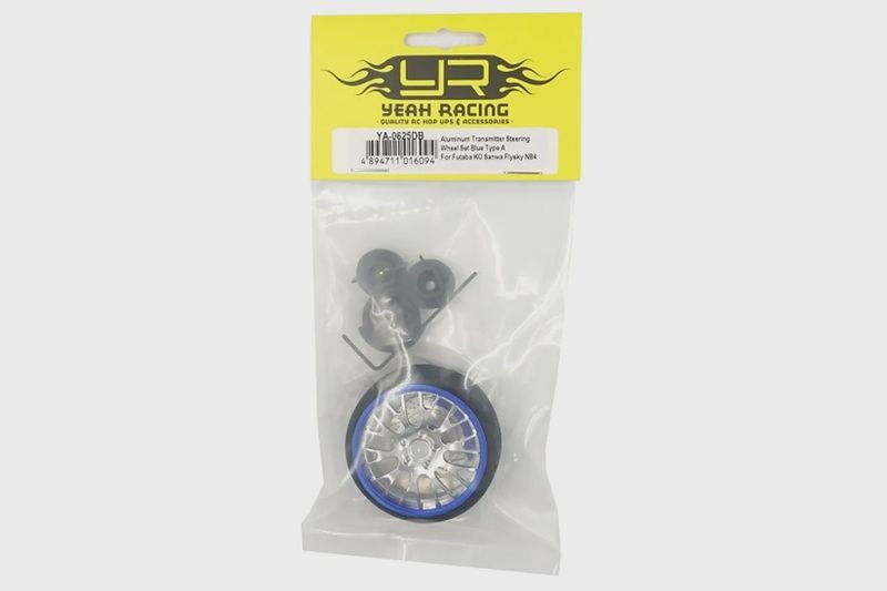 Yeah Racing Blue Aluminium Type A Transmitter Steering Wheel Set