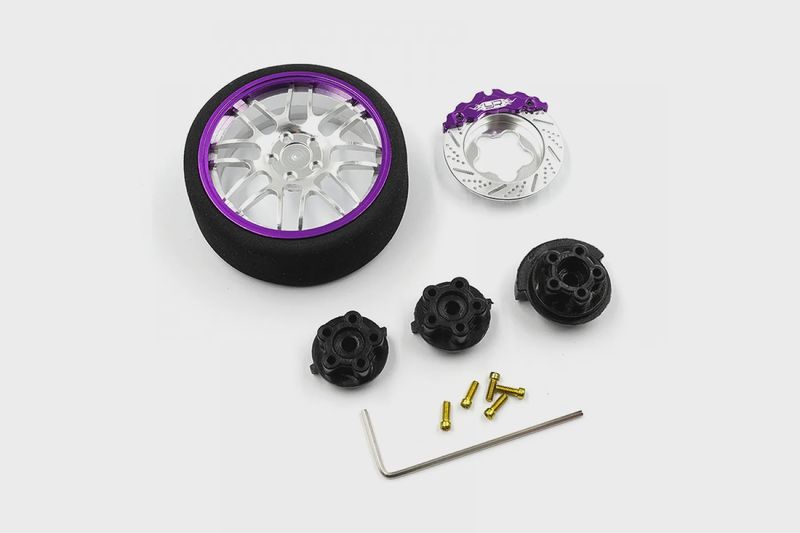 Yeah Racing Purple Aluminium Type B Transmitter Steering Wheel Set