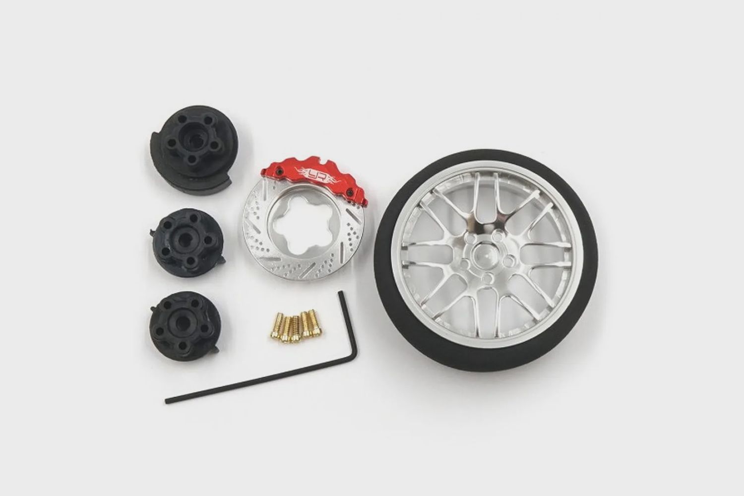 Yeah Racing Silver Aluminium Type B Transmitter Steering Wheel Set