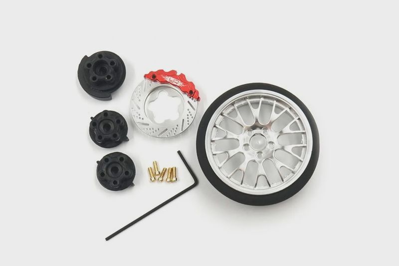 Yeah Racing Silver Aluminium Type A Transmitter Steering Wheel Set