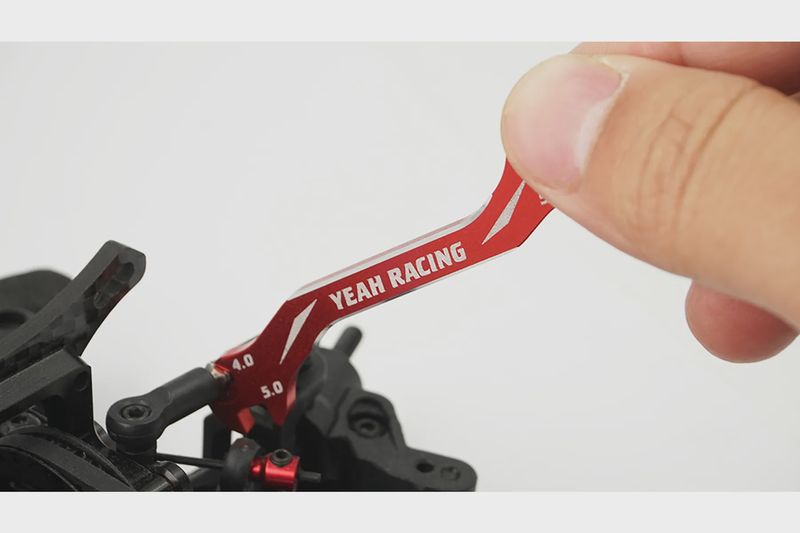 Yeah Racing Red Aluminium 3.0mm, 4.0mm, 5.0mm &amp; 5.5mm Turnbuckle Spanner