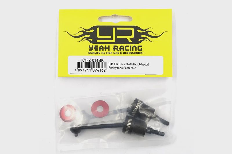 Yeah Racing G45 Steel CVD Driveshaft Hex Adapters 2Pcs - Black/Red