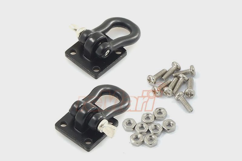Yeah Racing Aluminium Heavy Duty Shackles w/ Mounting Brackets 2Pcs - Black