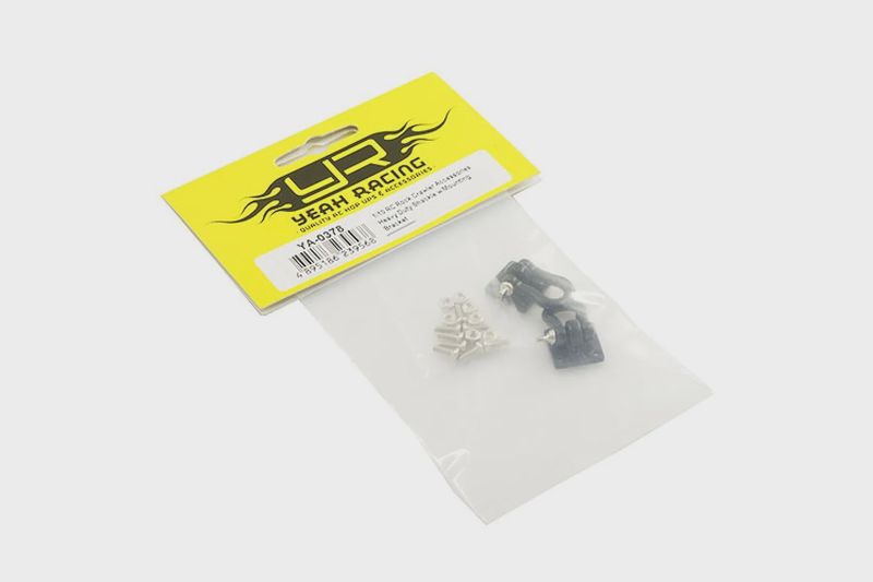 Yeah Racing Aluminium Heavy Duty Shackles w/ Mounting Brackets 2Pcs - Black