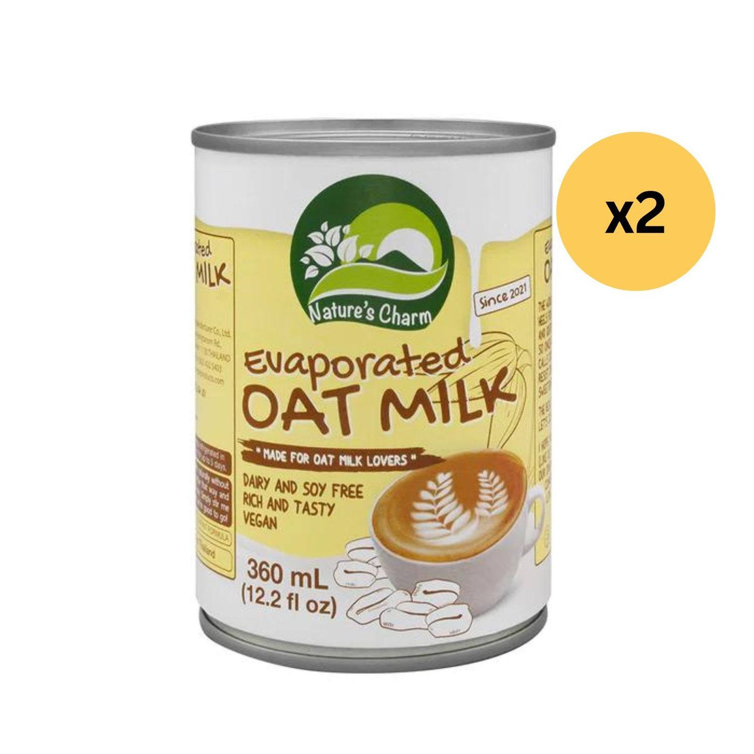 純素燕麥淡奶 - 360 毫升 (2罐)Evaporated Oat Milk - 360ml (2 cans)［此日期前最佳：2026年6月07日］