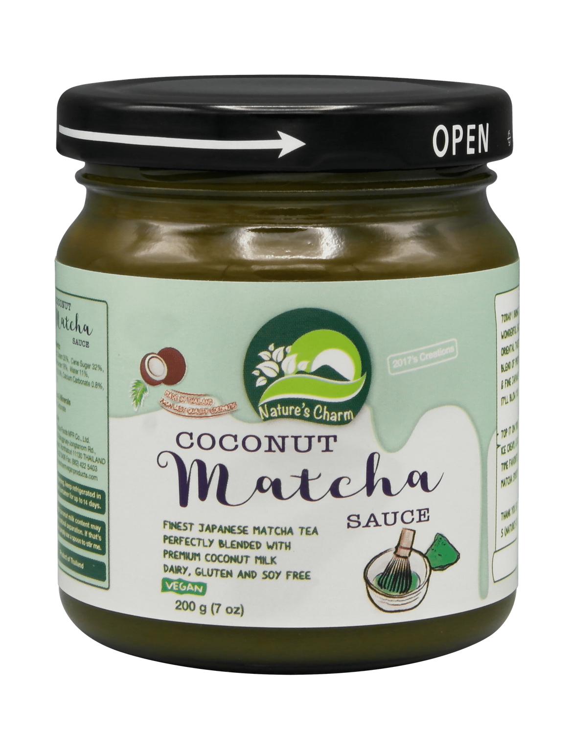 纯素抹茶椰子醬 - 200克Vegan Coconut Matcha Sauce - 200g［此日期前最佳：2026年6月06日］
