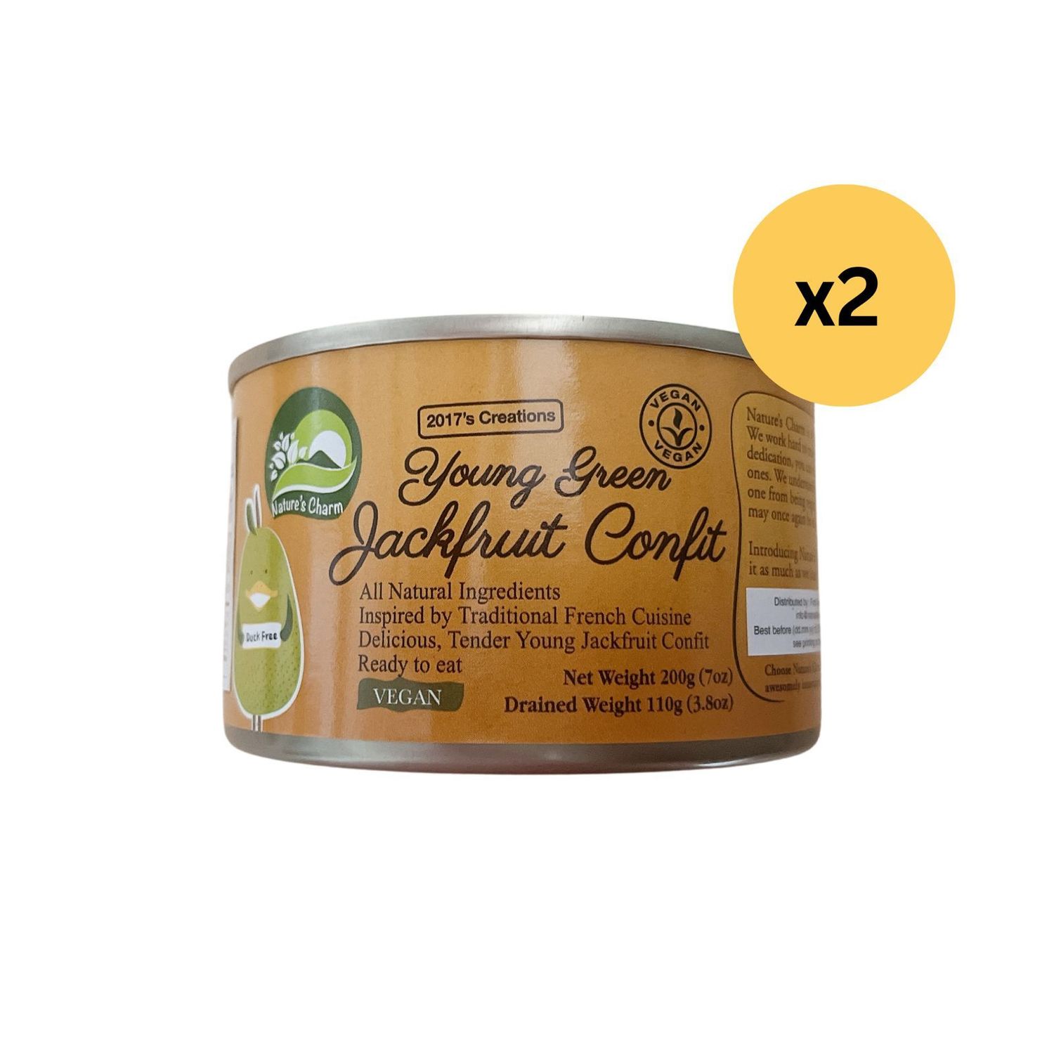 香草橄欖油浸青大樹菠蘿 - 200克(2罐)Young Green Jackfruit Confit - 200g (2 Cans)［此日期前最佳：2025年8月11日］