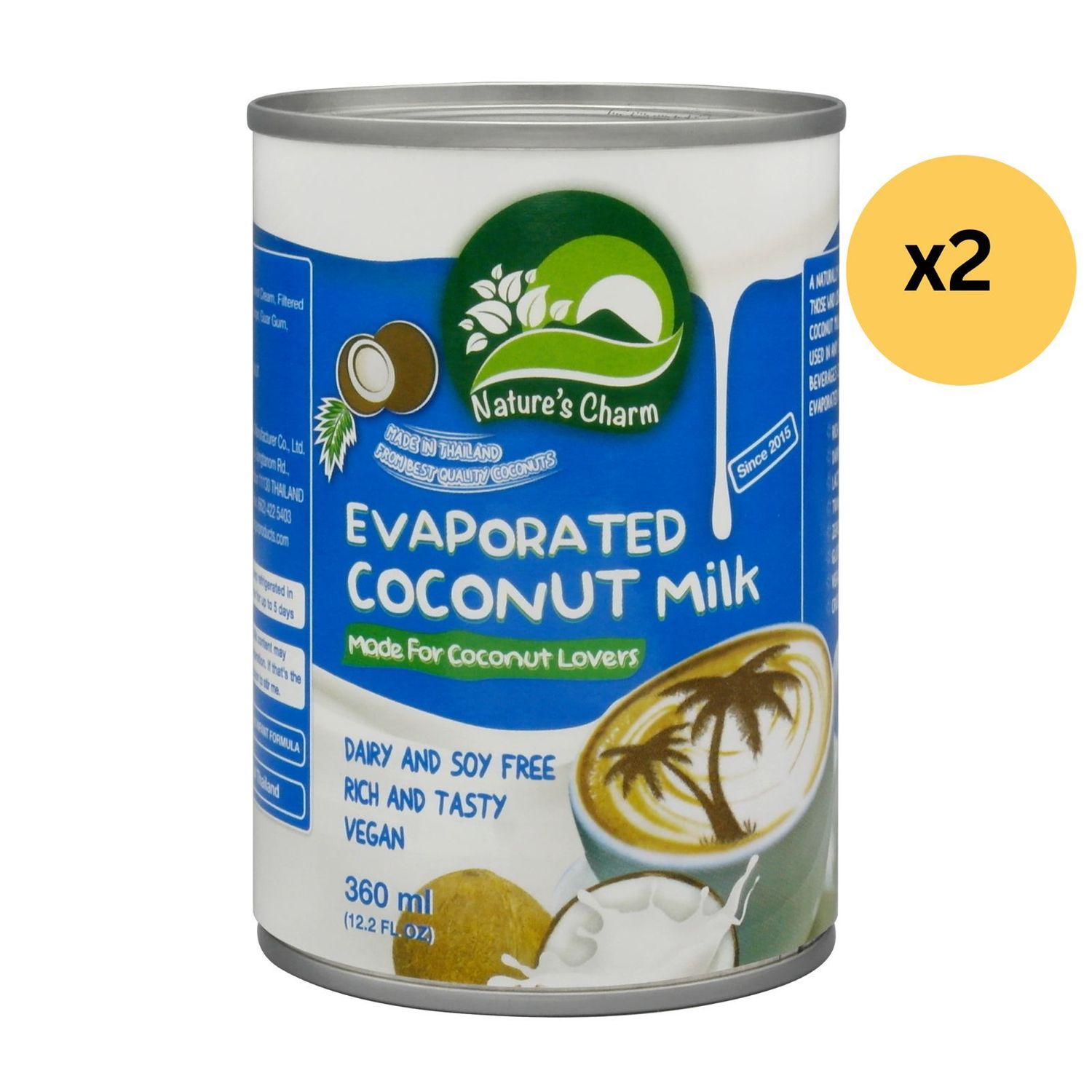 純素椰子淡奶 - 360 毫升 (2 罐)Evaporated Coconut Milk - 360ml (2 cans)(此日期前最佳:2028年06月21日)