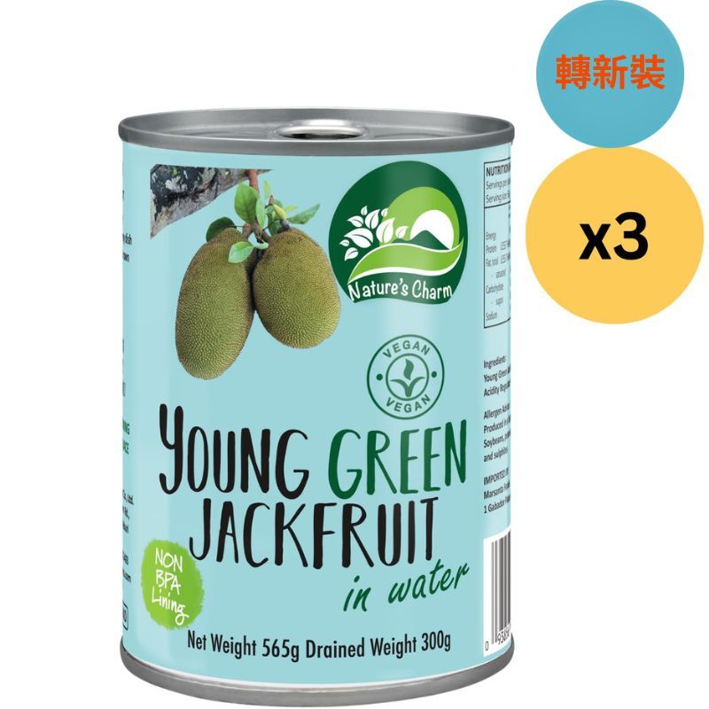 大樹菠蘿（清水）- 3 罐  Young Green Jackfruit in Water (3 cans)  新舊包裝隨機發貨［此日期前最佳：2027年12月13日］