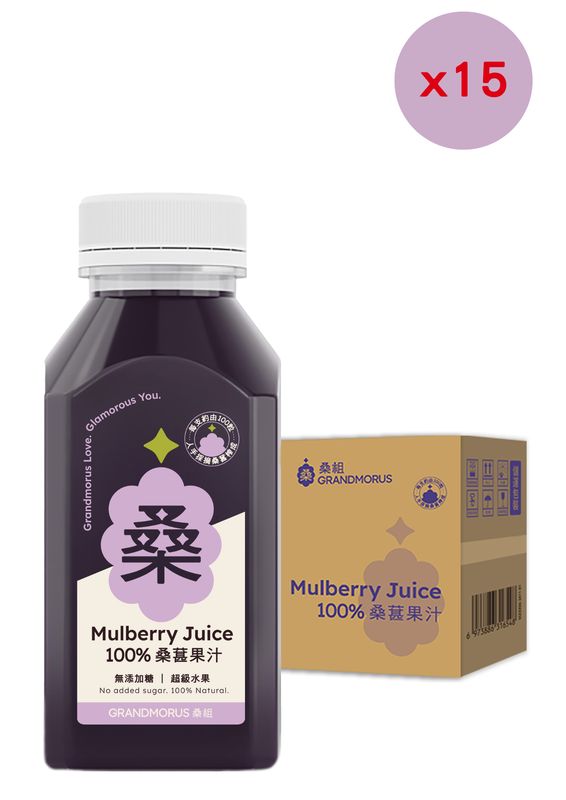 原榨桑葚汁-300毫升 (無加糖) x15［此日期前最佳：2026年09月25日］