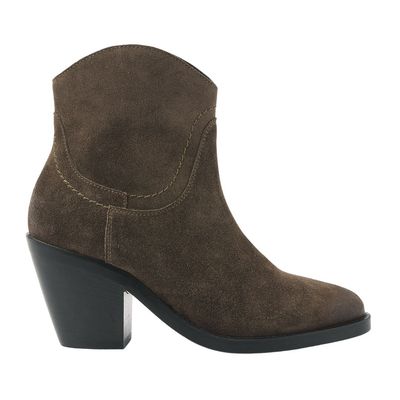 VIA VAI Mara Denver taupe suede dames enkellaarsje