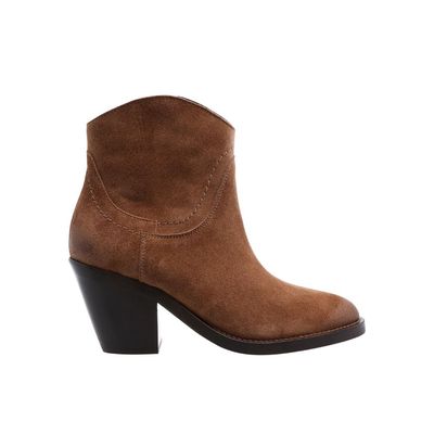 VIA VAI cognac suede Mara Denver dames enkellaarsje
