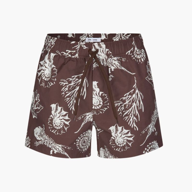 Samsoe Samsoe Moses Swim Shorts AOP 14702-Brown Stone Fossil