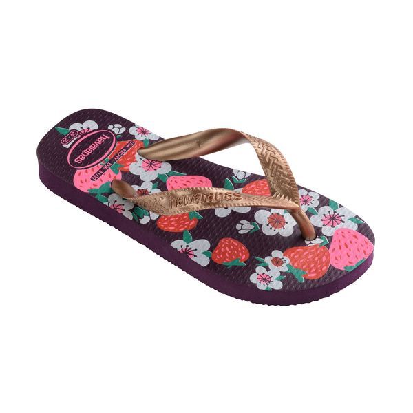 Havaianas Kids Flores-Eggplant Rose Gold