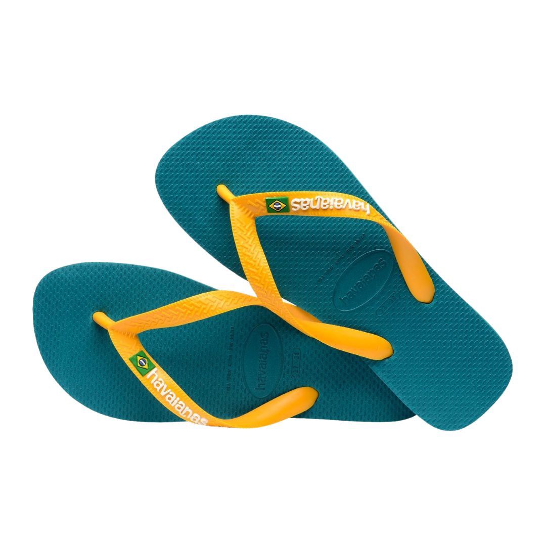 Havaianas Brasil Logo-Vibe Green, Maat: 31/32